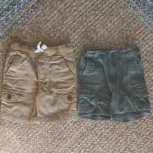 Cherokee & Cat & Jack Toddler Boys 2T Tan and Green Cargo Shorts